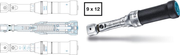 Produktbild HAZET Drehmomentschlüssel 6280-1CT ∙ Nm min-max: 2 - 10 Nm ∙ Toleranz: 2% ∙ Einsteck-Vierkant 9 x 1… (2 Nm, 10 Nm)