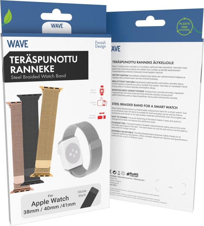 Actual product image Wave terăspunottu ranneke, Apple Watch / /, musta