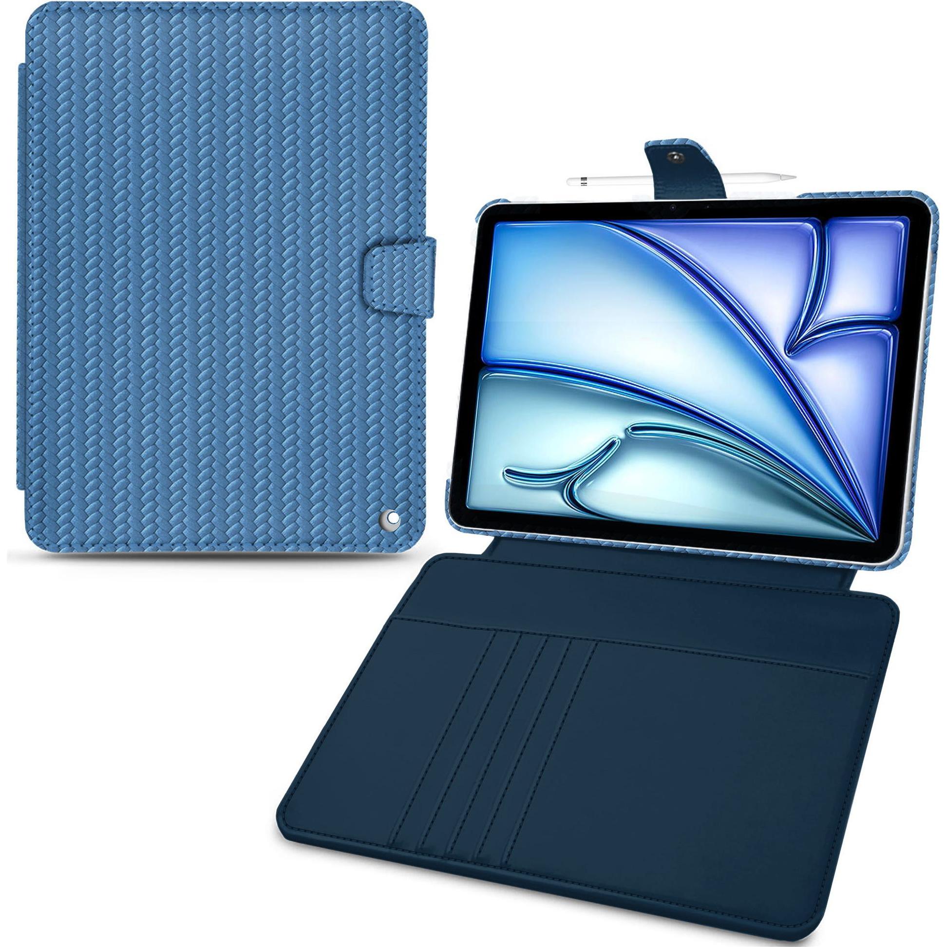 Noreve Lederschutzhülle Wallet (iPad Air 2022 (5. Gen), iPad Air 2020 (4. Gen)), Tablet Hülle, Blau