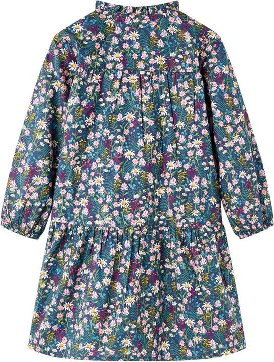 Produktbild VidaXL Kinderkleid mit Langen Ärmeln Dunkelblau 128,Material: 100 (128)
