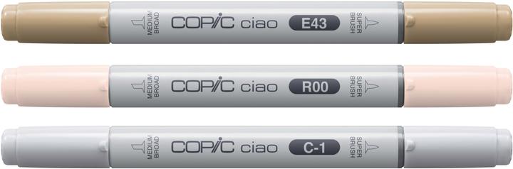 Immagine prodotto Copic CIAO - Marchio (C-1 Cool Gray No.1, E43 Avorio opaco, R00 Bianco rosato, 6 mm, 3 x)