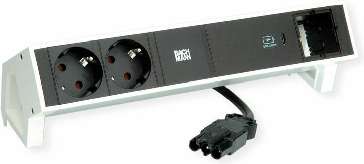 Actual product image Bachmann DESK 2 2x socket 1x USB-C Charger 60W 1x CM (902.937), white (2x, CEE 7/3, Type 26)