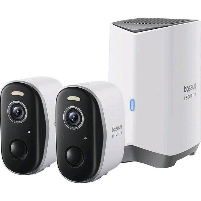 Thumbnail - Baseus N1 2K Outdoor Camera Set of 2 (White), Netzwerkkamera, Weiss