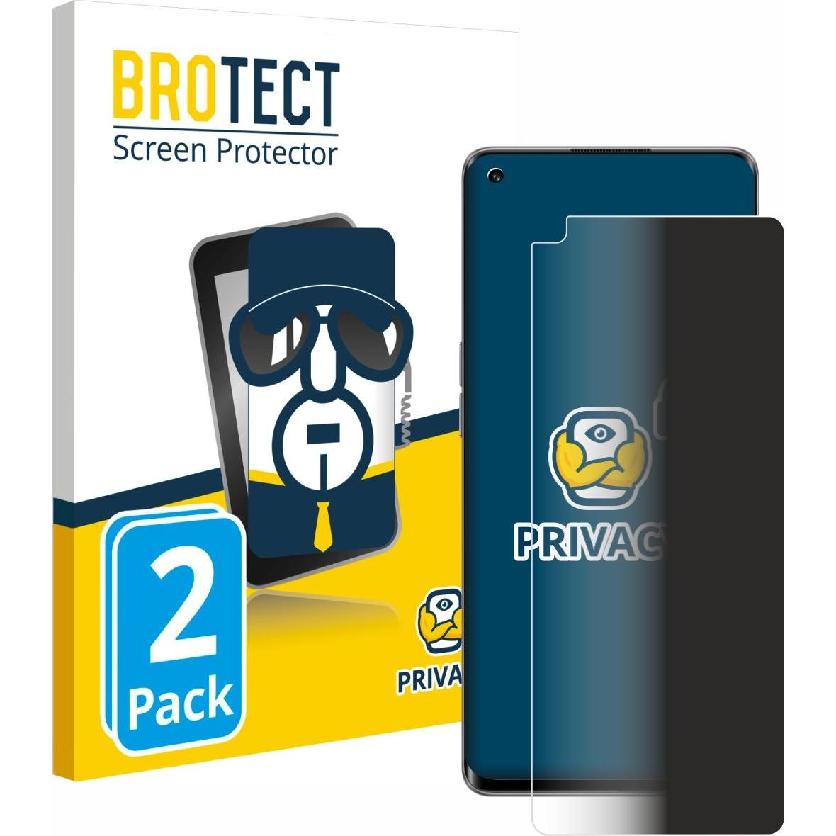 BROTECT Sichtschutzfolie Anti-Spy Privacy Folie Blaulicht-Schutz (2 Stück, Oppo Reno 5 5G), Smartphone Schutzfolie, Blau