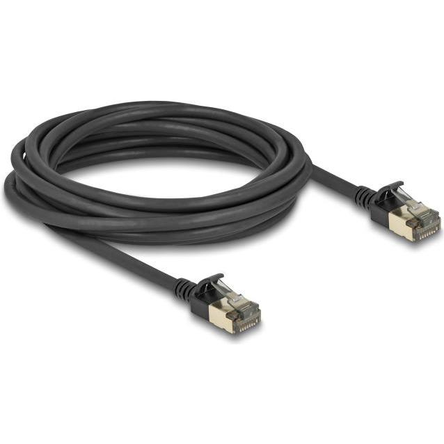 Thumbnail - Delock RJ45 Netzwerkkabel Cat.8.1 F/FTP Slim Pro 5 m schwarz (F/FTP, CAT8.1, 5 m), Netzwerkkabel