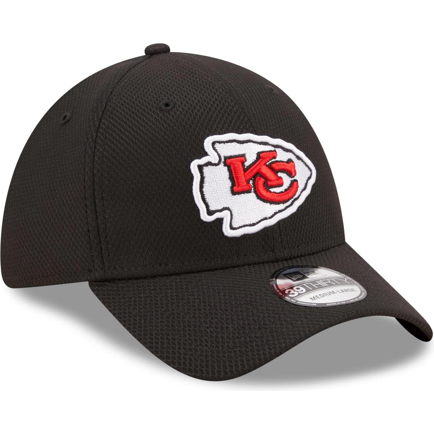 New Era, Herren, Cap, 39Thirty Diamond Cap - Kansas City Chiefs - M/L, Schwarz, (M)