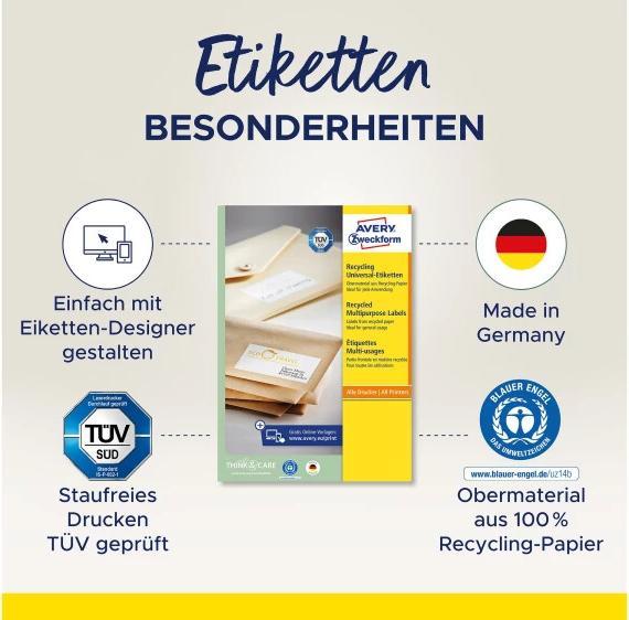 Actual product image Avery Recycling labels, home office, small pack