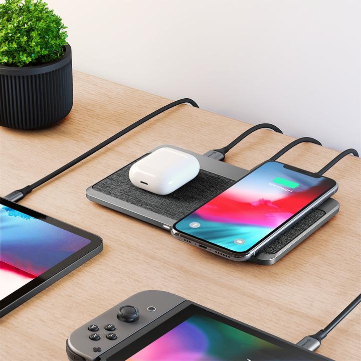Produktbild Alogic Ladegerät Wireless Multi-Device mit USB-A & USB-C gra (40 W)
