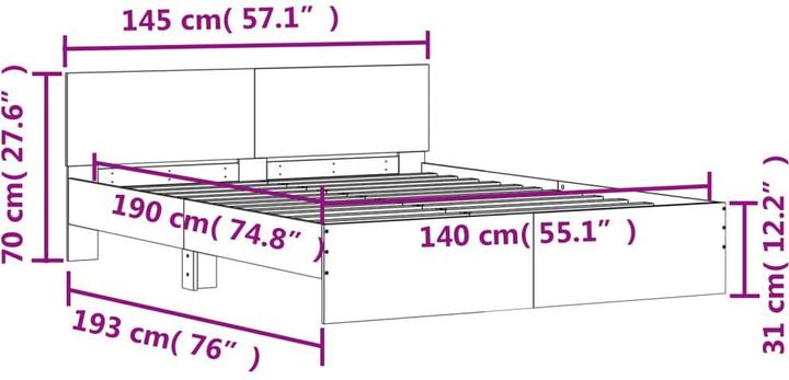 Image du produit vidaXL Bettgestell (140 x 190 cm)