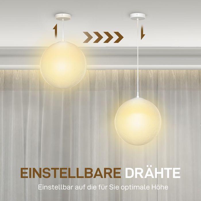 Produktbild Swisshandel24 3D Mond Pendelleuchte Hängelampe mit APP-Steuerung, Musik, Cremeweiss (E27, 806 lm)