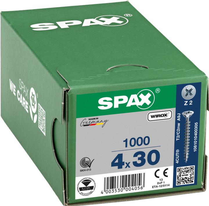 Produktbild Spax Spanplattenschrauben SK PZ2 4,0x30 mm (1000 Schrauben pro Stück)