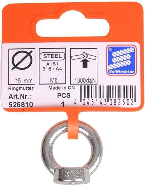 Produktbild ProPlus Ringmutter M6, A4 RVS AISI 316 (M6)