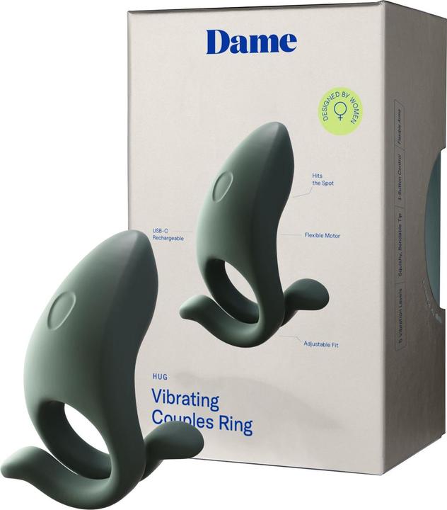 Actual product image Dame - Hug Adjustable Cock Ring - Steel Grey (4 cm)