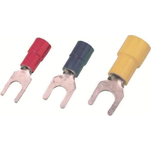 Intercable, Kabelverbindung, Quetschkabelschuh ICIQ15G DIN46237 0,5-1qmm M5 rot Gabelform