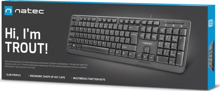 Produktbild Natec TROUT Tastatur USB QWERTY US International (US, Kabelgebunden)