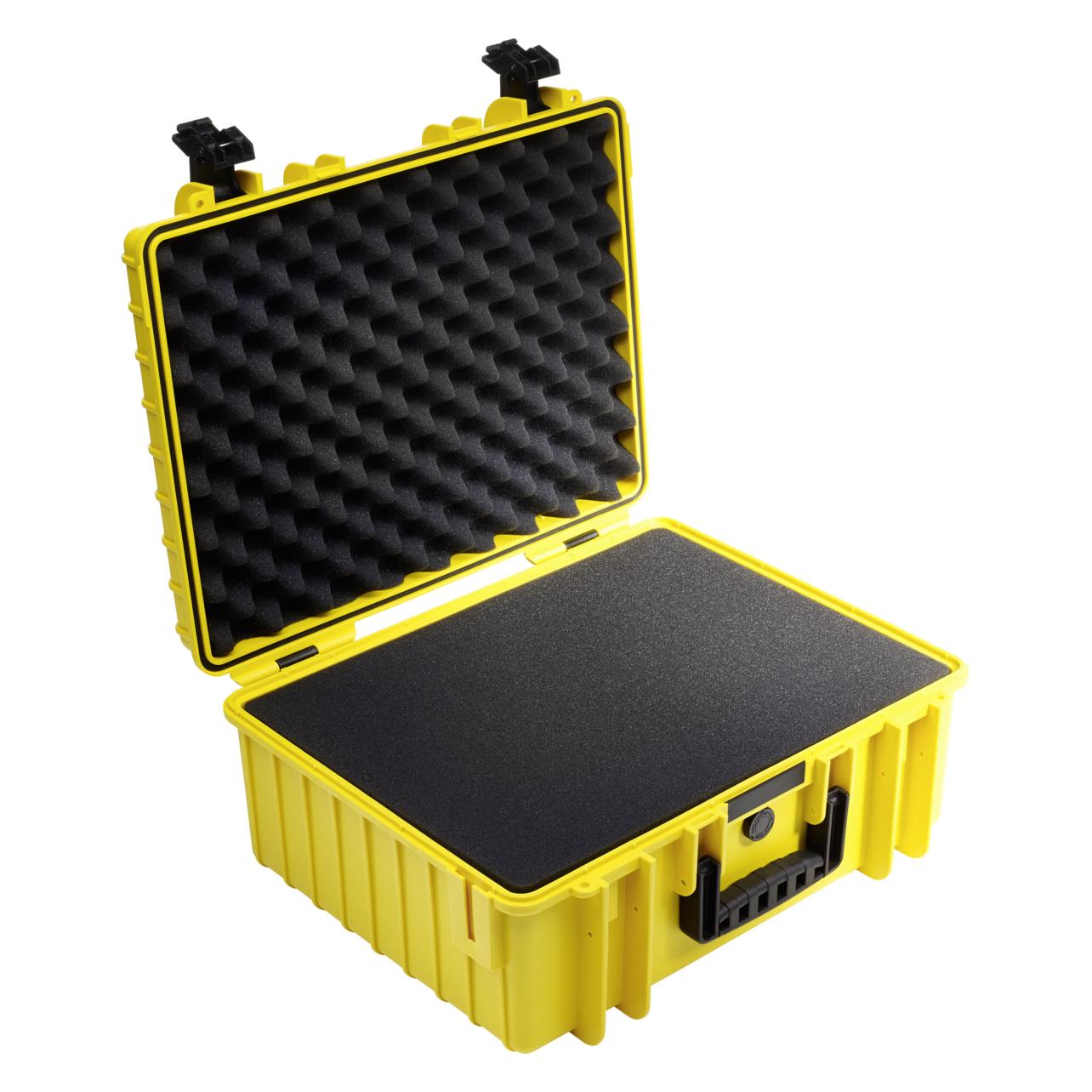 B&W International Outdoor Case Type 6000 avec insert en mousse (Mallette photo, 32.60 l), Housse pour appareil photo, Jaune