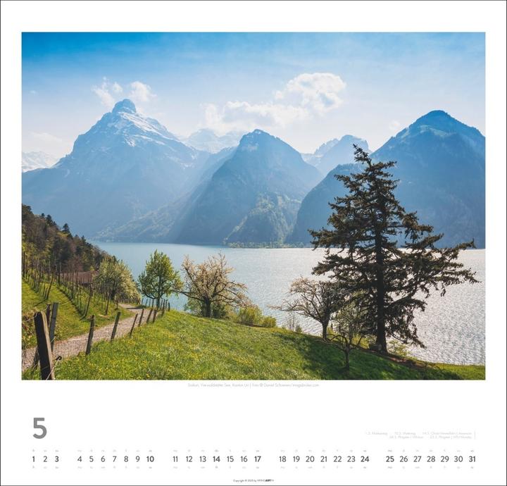 Produktbild Schweiz Kalender 2026 - Schönste Landschaften und Ansichten (48 x 46 cm, Harter Einband, Deutsch)