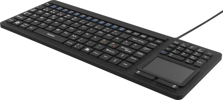 Actual product image Deltaco Rubber keyboard with touch pad IP68, 104 keys, black (Eng. Int., Cable)