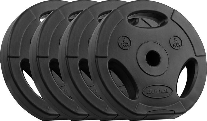 Actual product image Rebel Bituminous weight set 4x5kg bore 31mm disc with handles ACTIVE (4 x 5 kg)