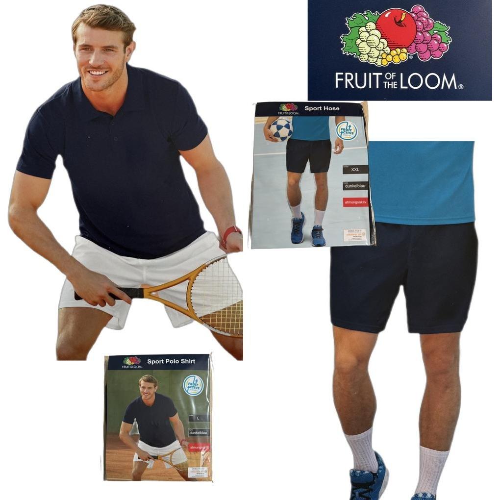 Fruit of the Loom, Herren, Shirt, Herren Sport Polo-Shirt, Blau, (M)
