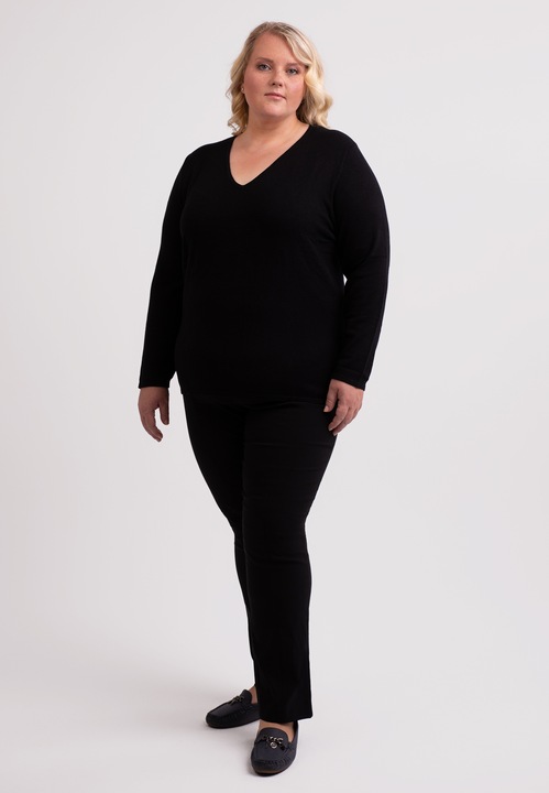 Actual product image Cash-Mere Seide Kaschmir V-Ausschnitt Pullover (3XL)