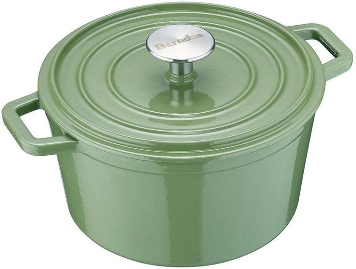 Actual product image Berndes Cocotte casserole B.IRON cast iron round 20 cm 2.5 litres sage green INDUCTION (20 cm, Casserole + Stewpot, Cast iron)