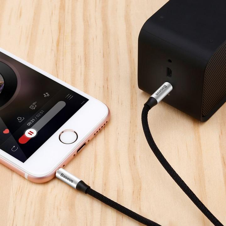 Image du produit Baseus - Audio Cable M30 (A10329800117-Z1/CAM30-BS1) - Jack to Jack, 1.5m - Black (1.50 m, Câble AUX)