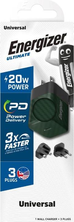 Produktbild Energizer Power-Delivery Ladegerät – 20 W – EU/UK/US, grün (20 W)