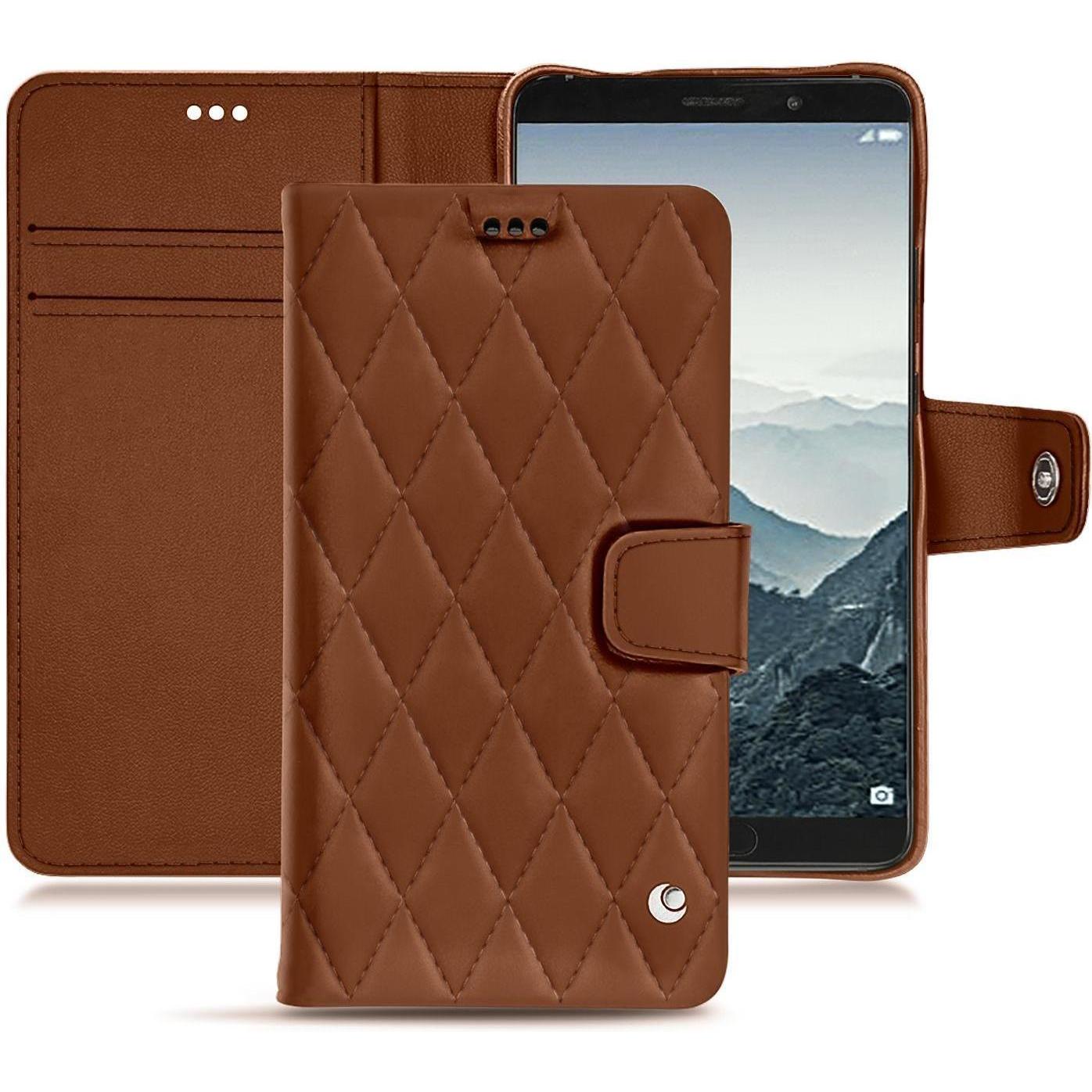 Noreve Lederschutzhülle Wallet (Huawei Mate 10), Smartphone Hülle, Braun