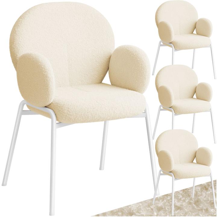Image du produit tectake Set de 4 chaises Scandi rembourrées