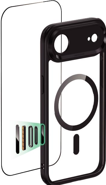 Actual product image ESR Classic Hybrid Magnetic Case (Camera Control), for iPhone 17 Air, Clear Black (Apple iPhone 17 Pro)
