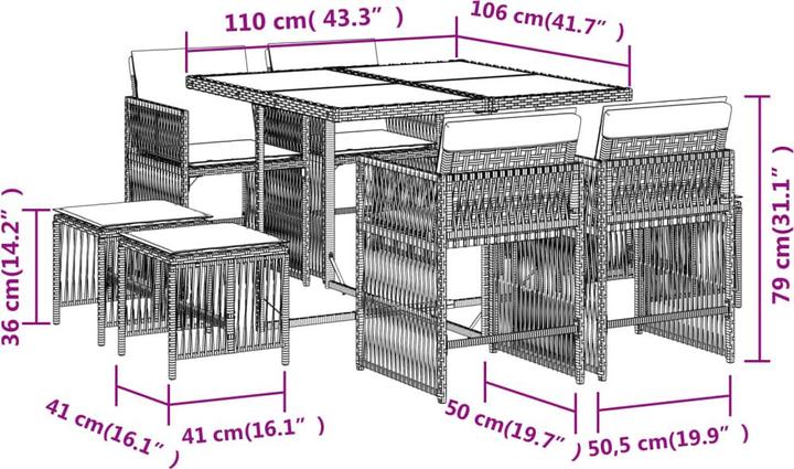Produktbild vidaXL Garten Essgruppe