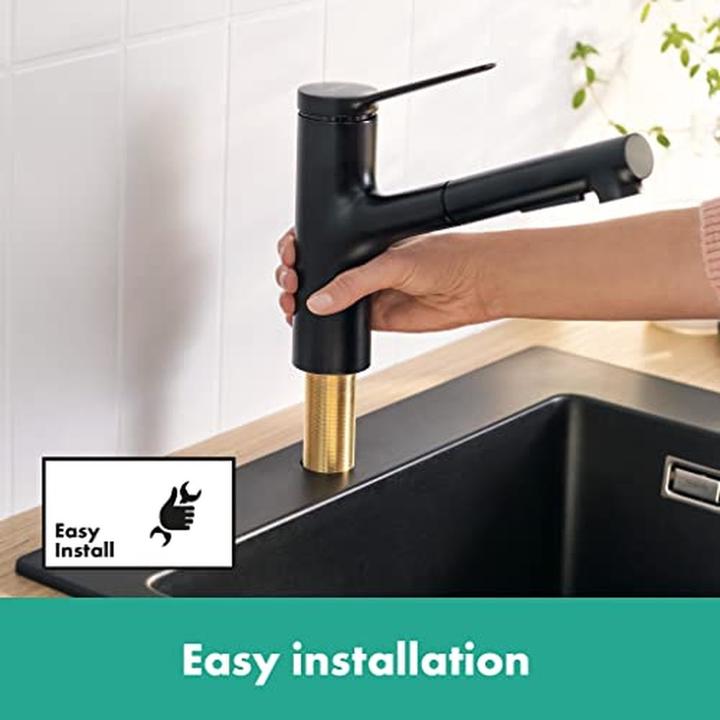 Actual product image hansgrohe HG Einhebel-Spültischmischer Zesis M33 150, Ausziehbrause, 2 jet mattschwarz