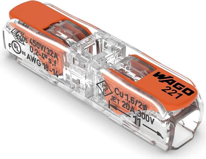Wago Inline splice connectors with levers 0.2 - 4 mm² - for all conductor types