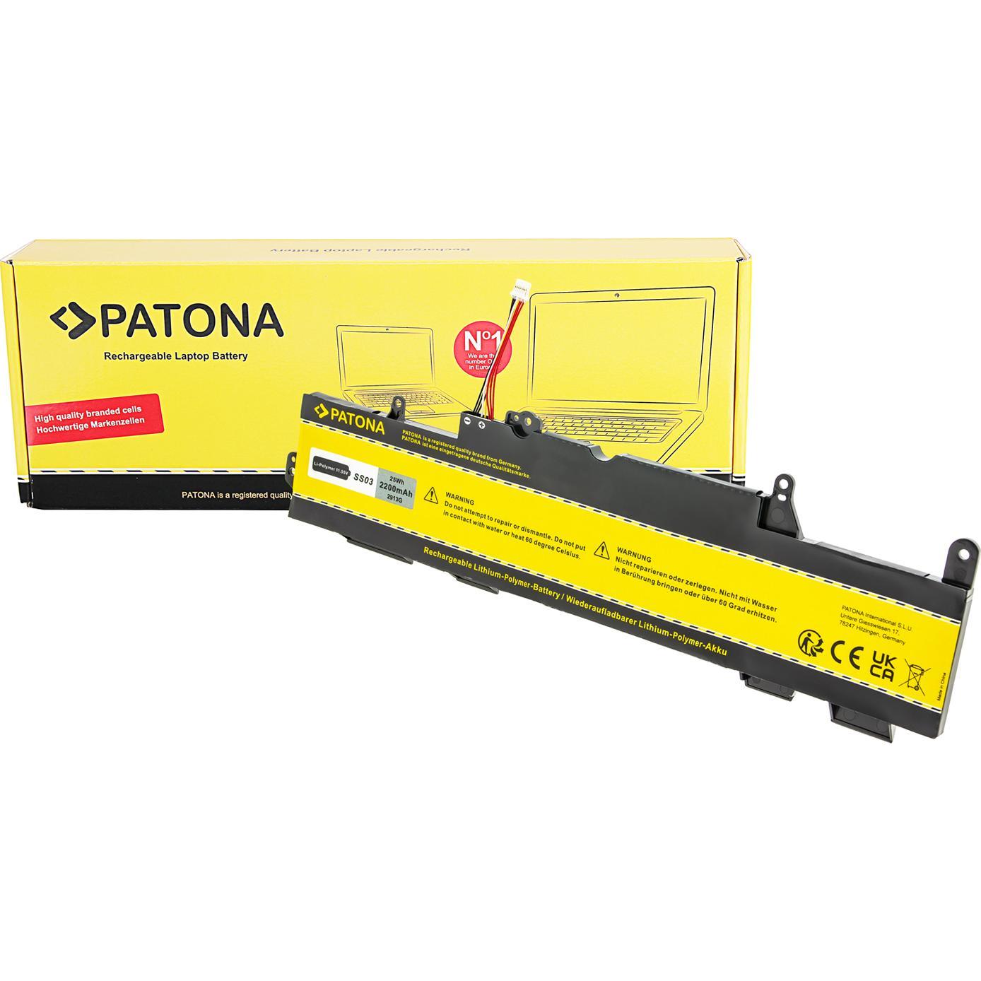 Patona 2913 (1 Zellen, 2200 mAh), Notebook Akku, Gelb, Schwarz