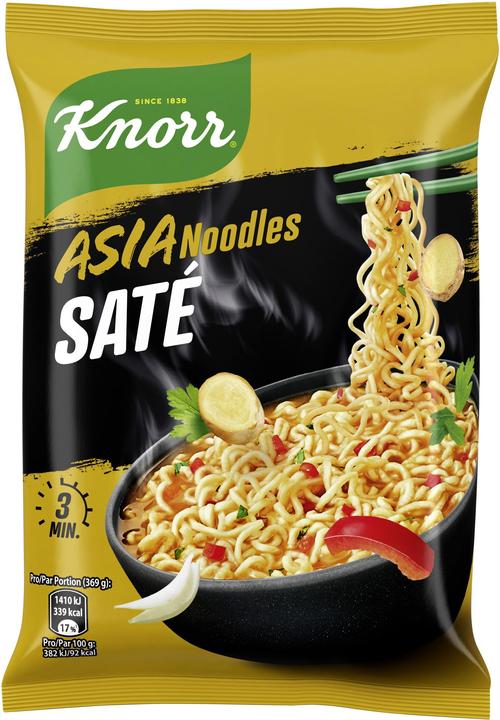 Knorr Asia Noodles Saté Sachet, Nouilles Asiatiques Snack, prêt en seulement 3 minutes (69 g)