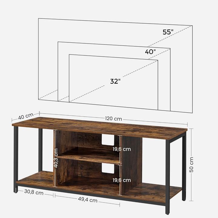 Produktbild Songmics TV-Schrank Industrie-Design vintagebraun Holz (120 x 40 x 50 cm)