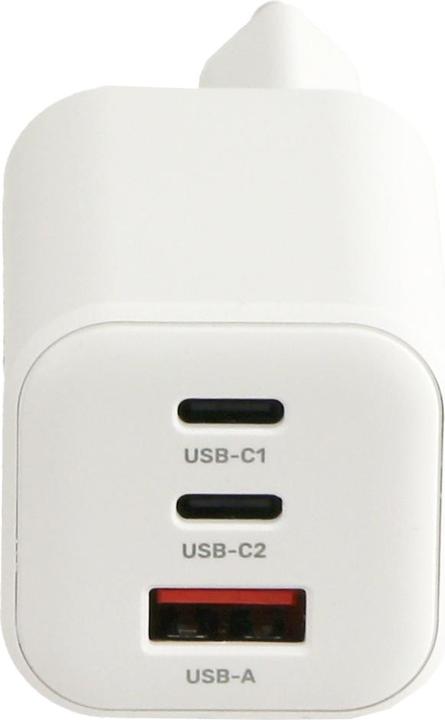 Actual product image QuatPower USB charger P816, 65 W, 3-way, 2 x USB-C, 1 x USB-A, white (65 W, 3 ports)