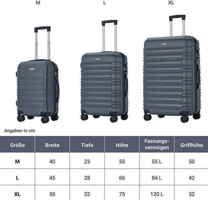 Produktbild Juskys 3-teilgies Hartschalen-Kofferset (120 l)