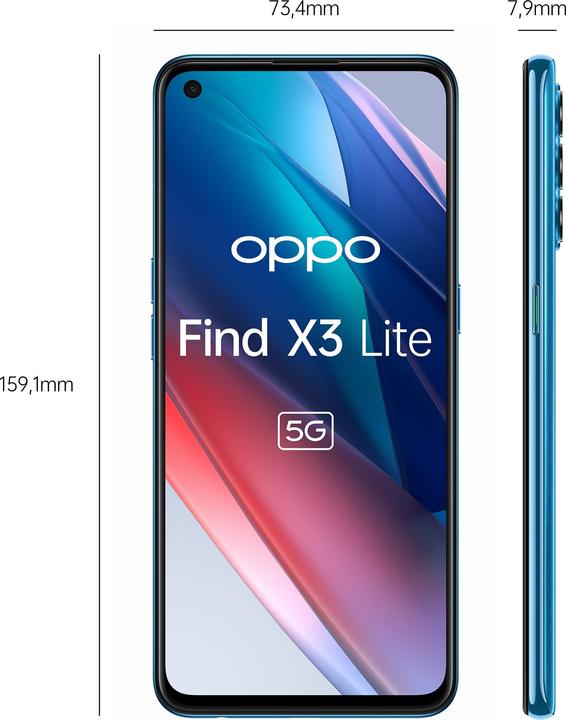 Immagine prodotto OPPO Find X3 Lite (128 GB, Blu astrale, 6.40", Doppia SIM, 5G)