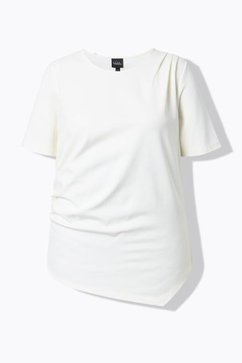 Actual product image Ulla Popken Asymmetric Pointed Hem Tee (62)
