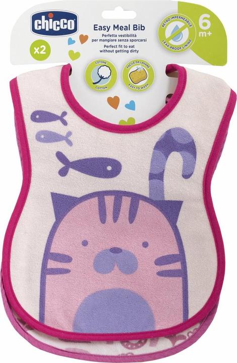 Chicco Fütterlätzchen aus Baumwolle, 2 Stk. PINK MIX - 6m+ (6 Monate)