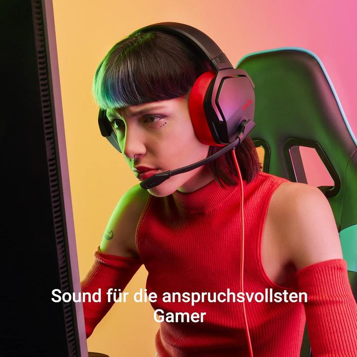 Produktbild Energy Sistem Headset ESG 4 Surround 7.1 Red, Špičkový herní headset se systémy 7.1 Virtual Surroun (Kabelgebunden)