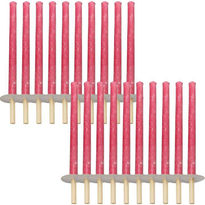 Actual product image Ströbel Set of 20 wax torches with wooden handle and hand protection plate, burning time approx. 75 min