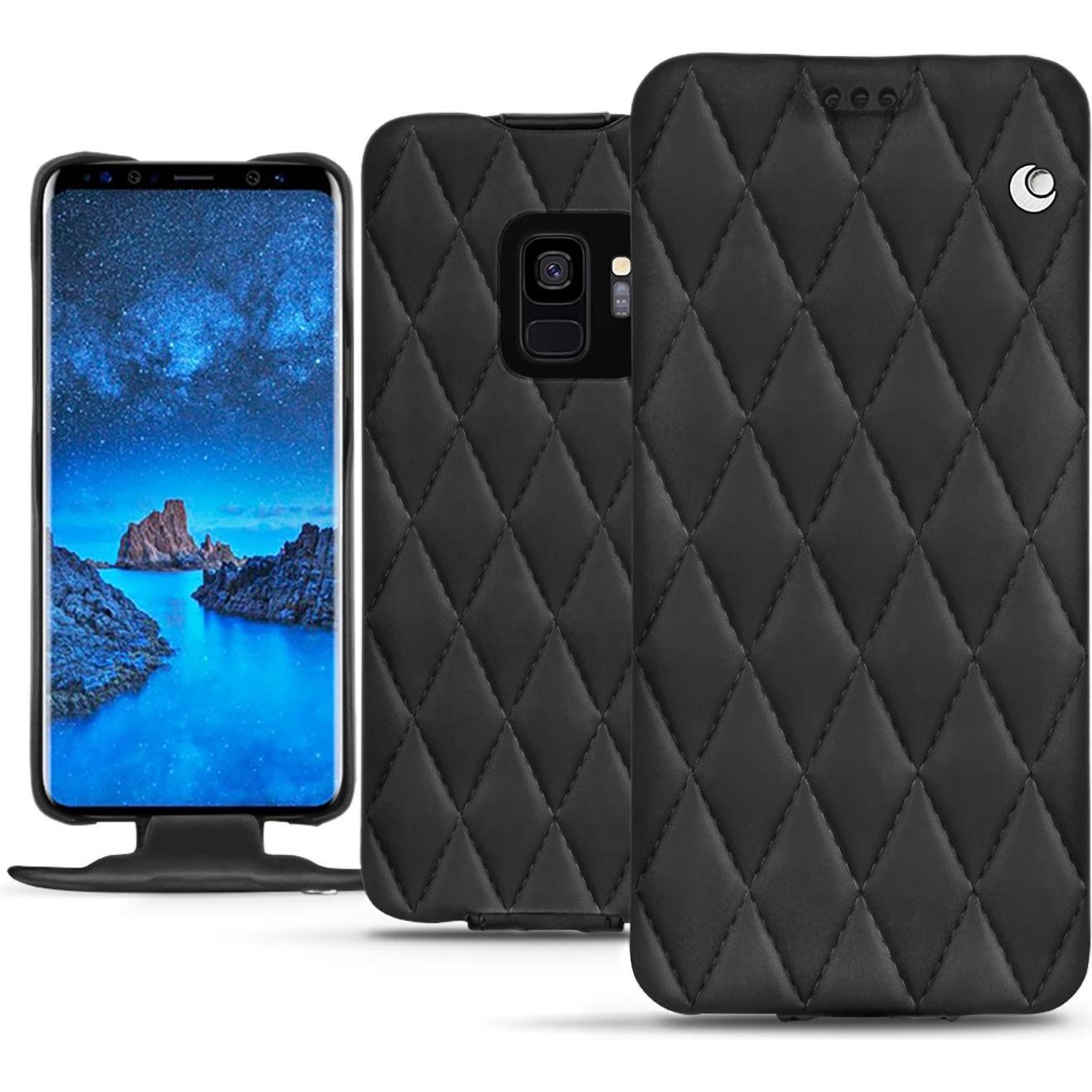 Noreve Lederschutzhülle vertikal (Samsung Galaxy S9), Smartphone Hülle, Schwarz