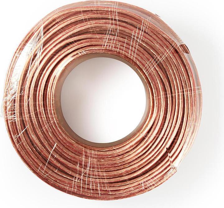 Immagine prodotto Nedis Cavo per altoparlanti| 2x 4,00 mm²| CCA| 100,0 m| rotondo| PVC| Trasparente| - allungamento (100 m, 4 mm².)