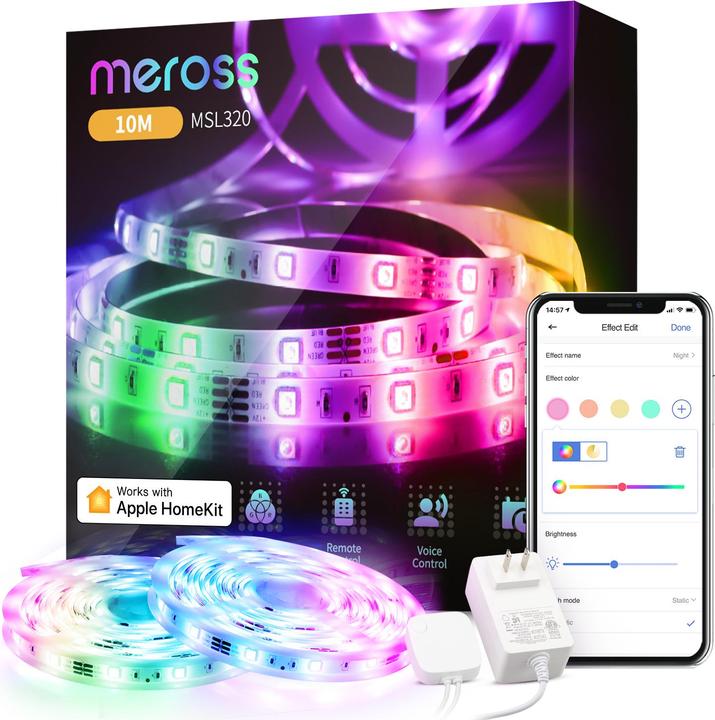 Meross LED Streifen (Mehrfarbig, 1000 cm, Indoor)
