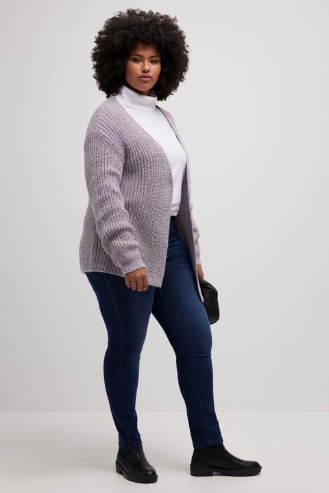 Image du produit Ulla Popken Cardigan, effet métallisé, oversize, maille côtelée (46, 48)