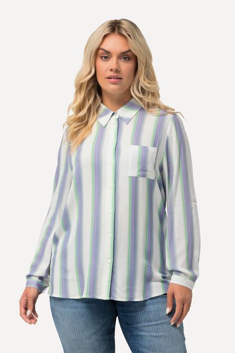 Immagine prodotto Ulla Popken Camicia con righe, colletto da camicia e maniche lunghe (60)