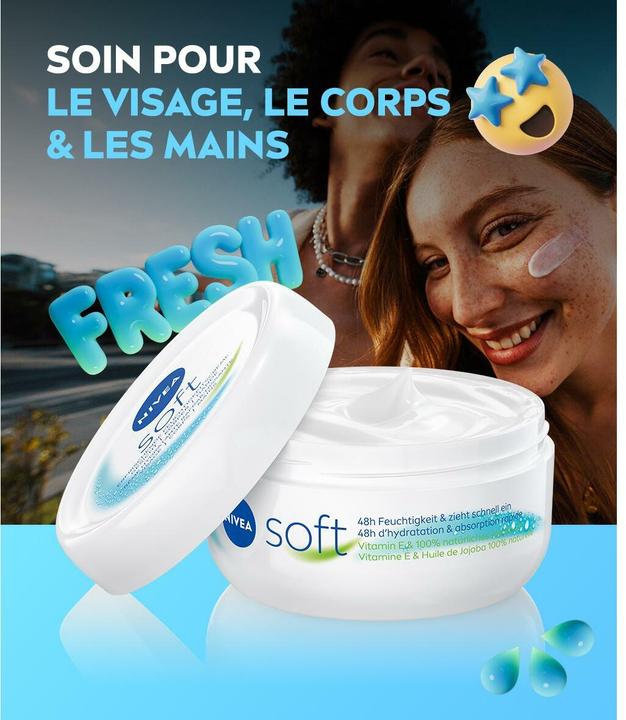 Actual product image NIVEA Soft refreshing moisturising cream pot mini (Body cream, 50 ml)